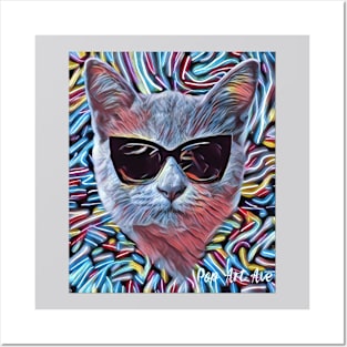 Cool Cat Shades Pop Art Ave Posters and Art